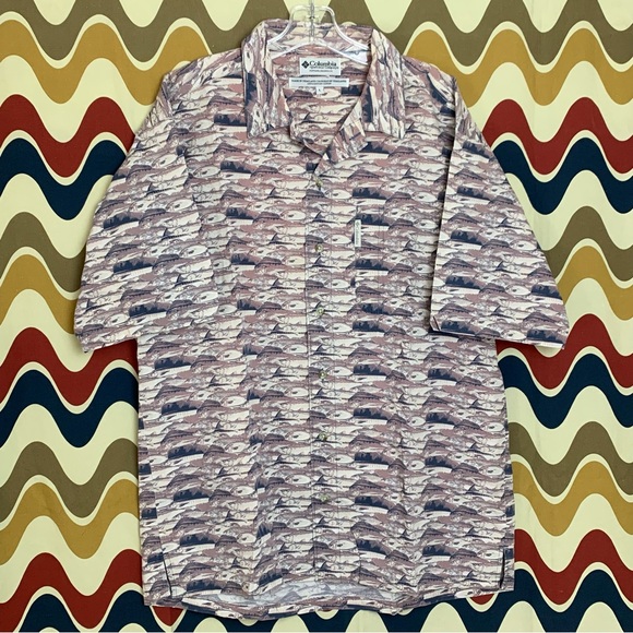 Columbia Other - Columbia Fish Print Shirt size XL EUC